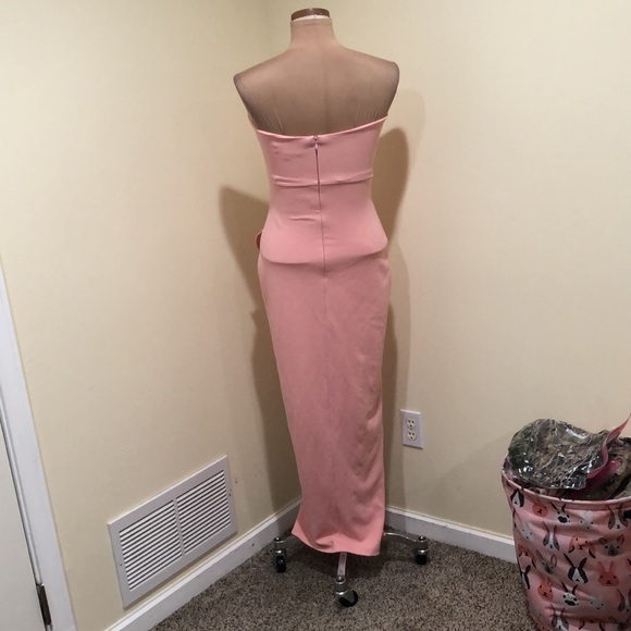 Lulus After Hours Maxi Dress Size Small Pastel Blush Pink Ruffle Strapless Gown - Picture 4 of 10